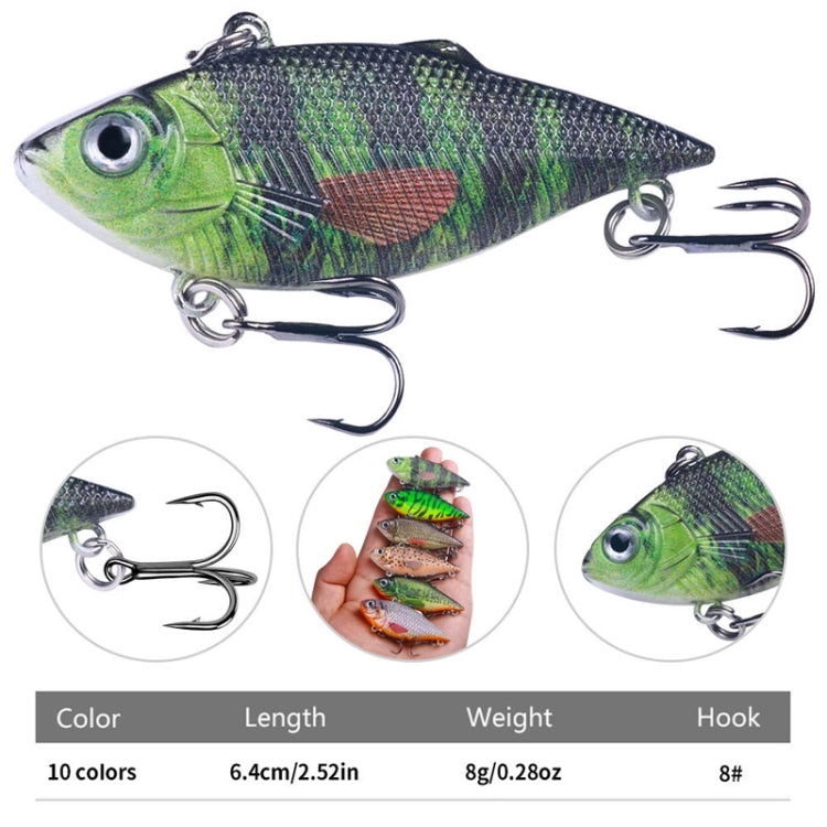 10colors /Set HENGJIA VI101 Painted VIB Dummy Lure Lua Submerged Baits, Size: 6.4cm 8g