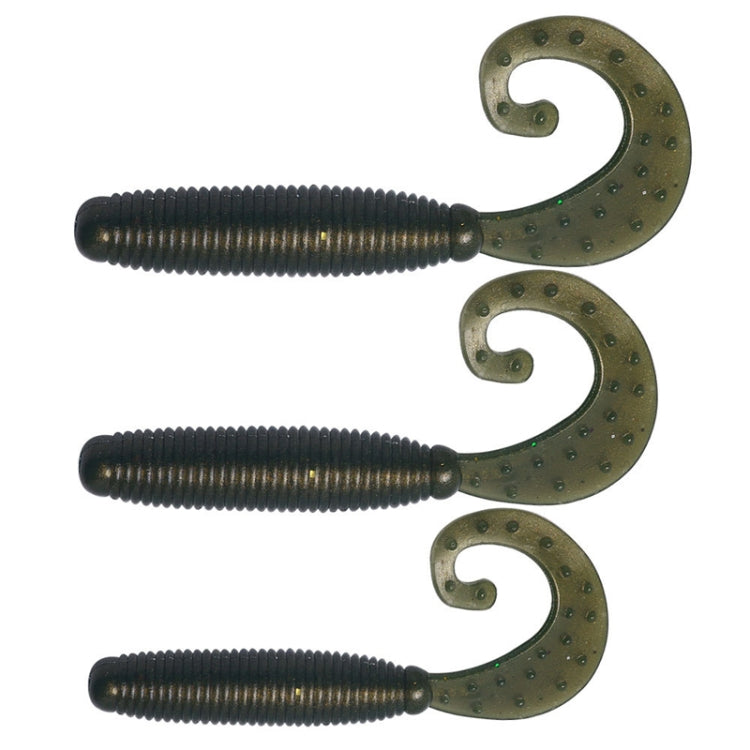 5cm 10pcs /Pack HENGJIA Curved-Tail Soft Dummy Bait Freshwater Fishing Lures(Gray Black)