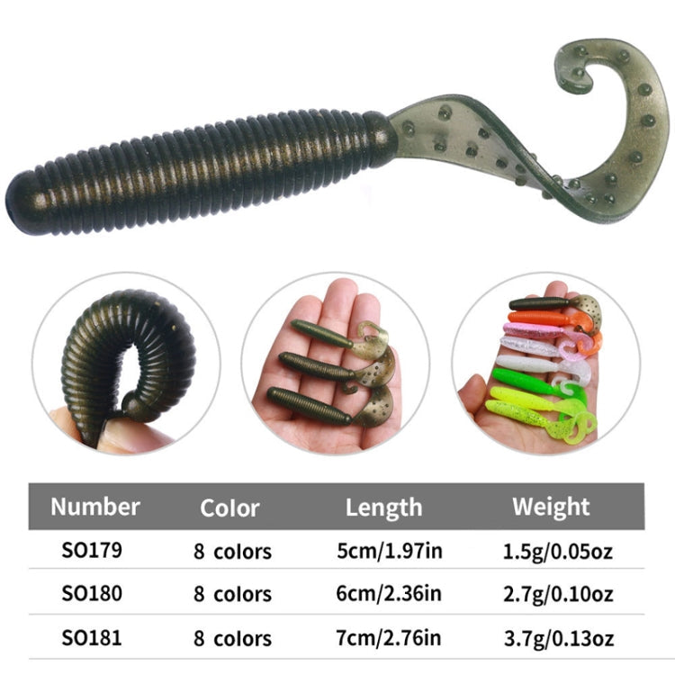 7cm 10pcs /Pack HENGJIA Curved-Tail Soft Dummy Bait Freshwater Fishing Lures(Gray Black)