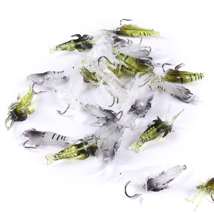 5pcs /Pack HENGJIA SO064 Imitation Grass Shrimp Dummy Bait Lua Fishing Soft Lures, Size: 4cm 1.5g(White)