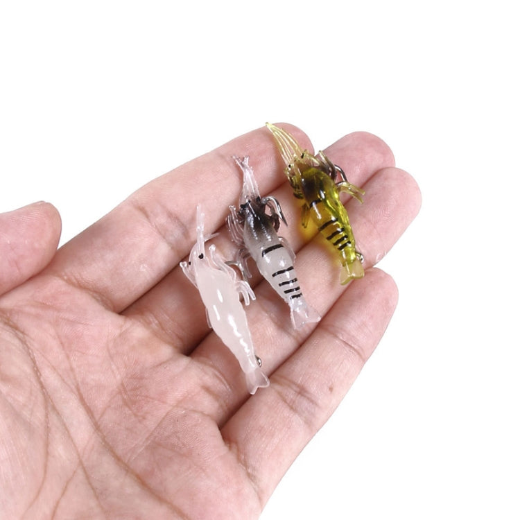 5pcs /Pack HENGJIA SO064 Imitation Grass Shrimp Dummy Bait Lua Fishing Soft Lures, Size: 4cm 1.5g(White)