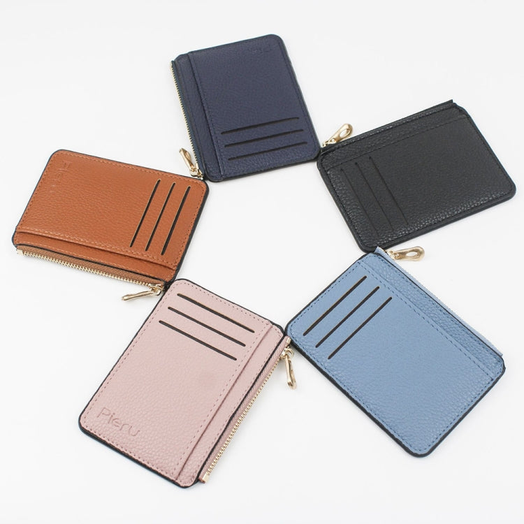Multi-card Slot Zipper Card Holder Large Capacity Ultra-thin Coin Purse(Sky Blue)