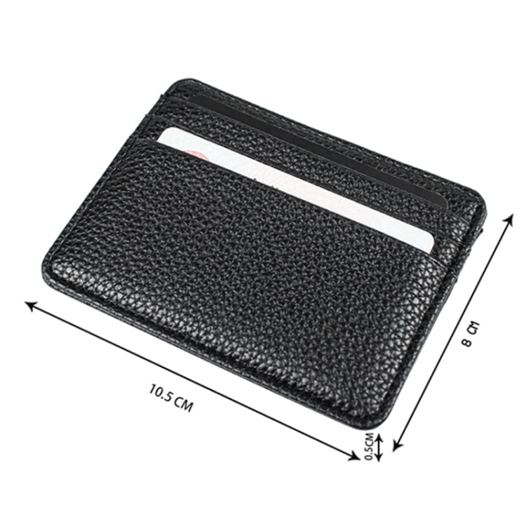 Lychee Pattern Multi-Card Slot Mini Card Holder Ultra-thin Coin Purse(Pink)