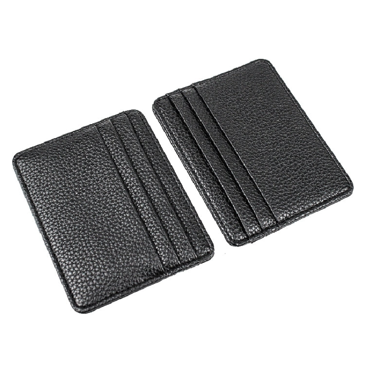 Lychee Pattern Multi-Card Slot Mini Card Holder Ultra-thin Coin Purse(Pink)