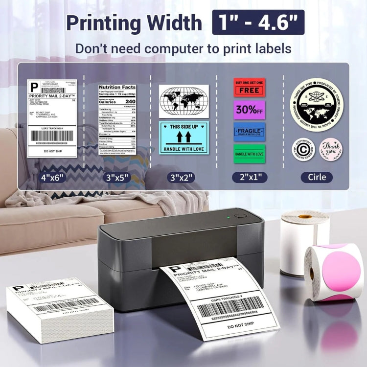 Phomemo PM245-BT Bluetooth Shipping Label Printer Support Labels Width  1- 4.6 Inch(EU Plug)