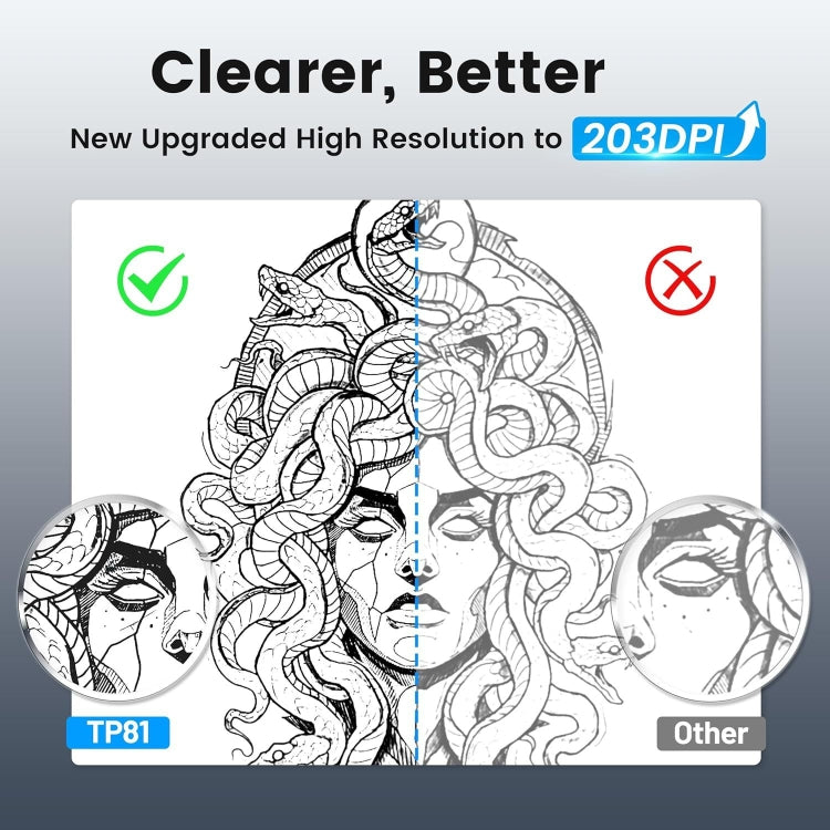 Phomemo TP81 A4 Wireless Thermal Printer Tattoo Template Printer(Black)