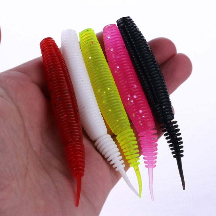 5pcs /Pack HENGJIA SO109 Spaghetti Worm Soft Bait Spiral Fishing Dummy Lures, Size: 10cm 7g(Color 3)