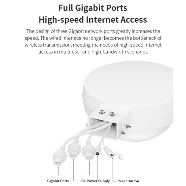 COMFAST WA933 Wi-Fi6  3000Mbps Outdoor Access Point Dual Band Waterproof Wireless Router Support VLAN(EU Plug)