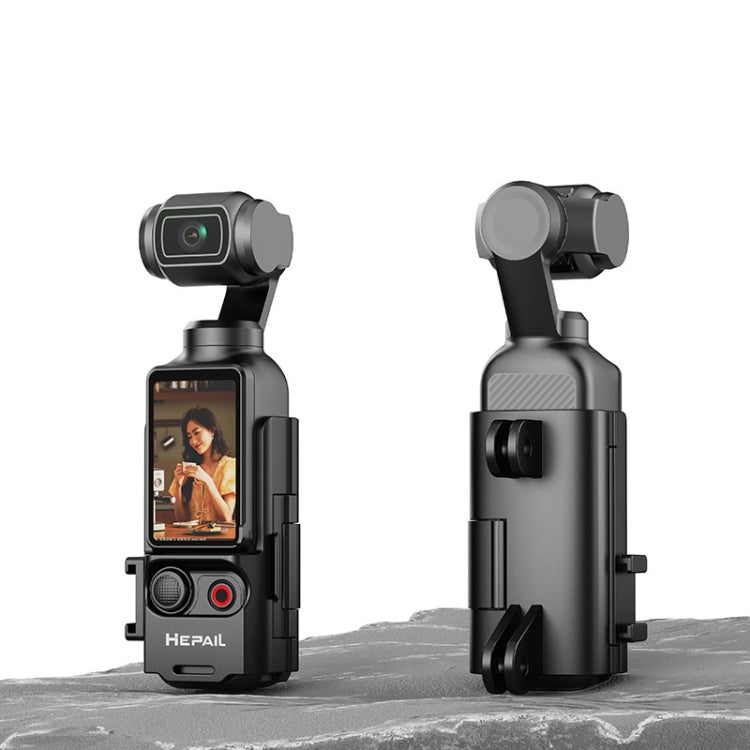 For DJI Osmo Pocket 3 HEPAIL Extended Adapter Protective Bezel Extension Handle Cold Shoe Adapter Bracket