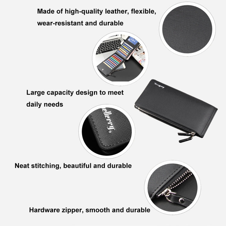 Baellerry CA013 Casual Multi-card Slot Long Wallet Multifunctional Ultra-thin Card Holder(Black)