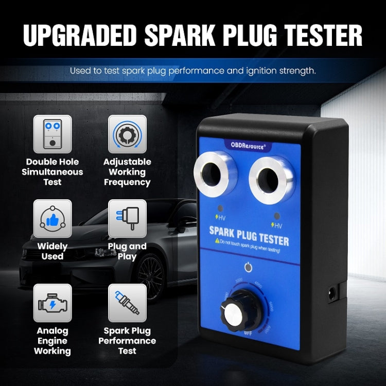 OBDResource High-Pressure Adjustable Dual-Hole Spark Plug Ignition Detector(US Plug)