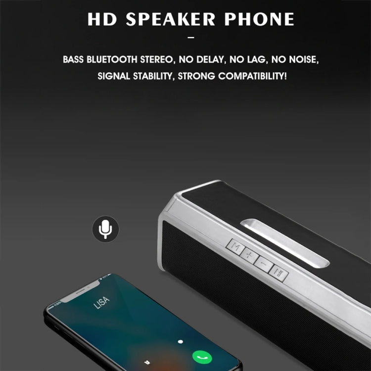 NBY 6690 TWS Couplet FM Multifunctional Desktop Plug-in Card Bluetooth Speaker(Silver)