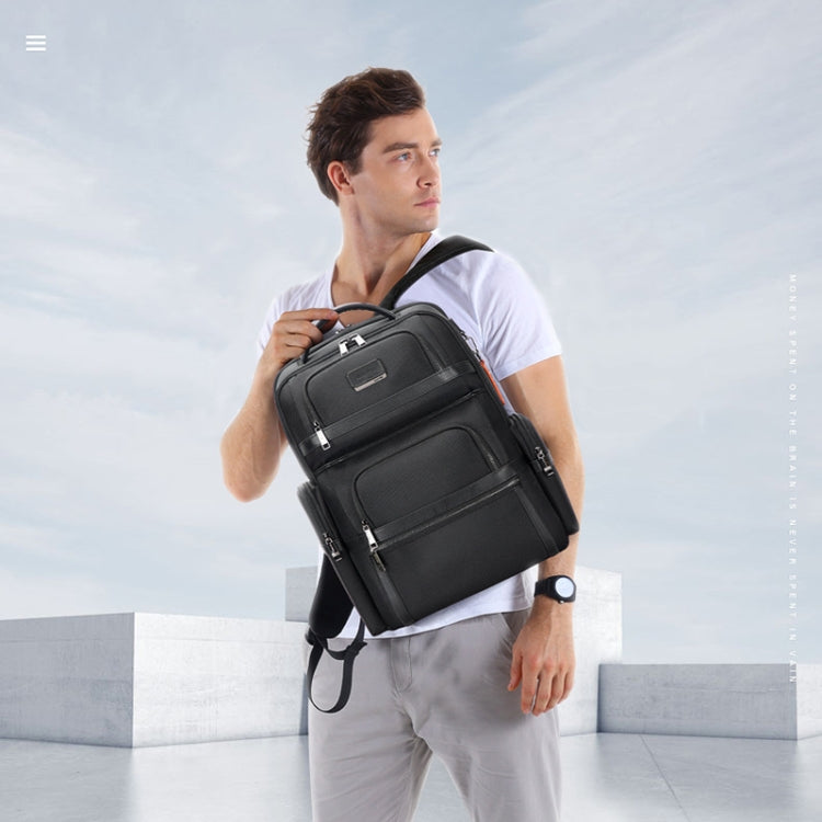 Bopai 61-121601 Large Capacity Waterproof Business Laptop Backpack With USB+Type-C Port(Black)