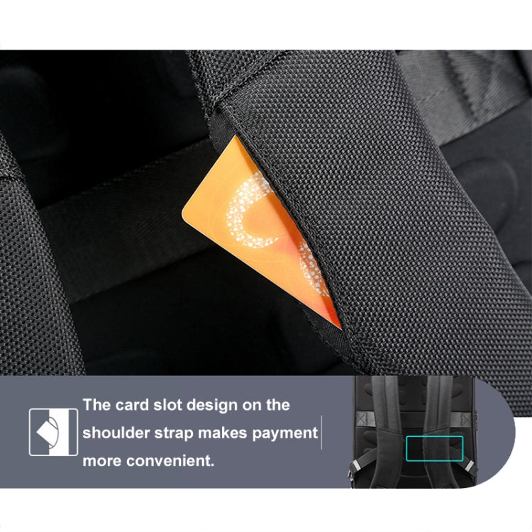 Bopai 61-19011 Large Capacity Waterproof Travel Laptop Backpack With USB+Type-C Port(Black)