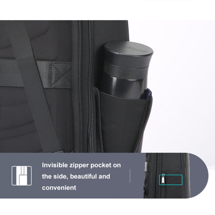 Bopai 61-19011 Large Capacity Waterproof Travel Laptop Backpack With USB+Type-C Port(Black)