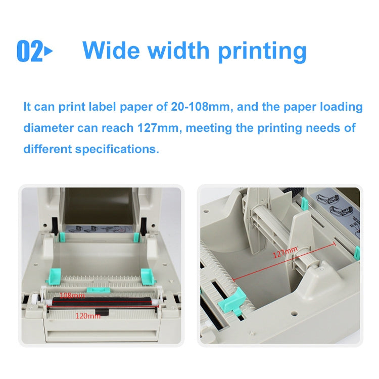 Xprinter XP-450B USB Port Supermarket Cashier Barcode Thermal Printer(EU Plug)