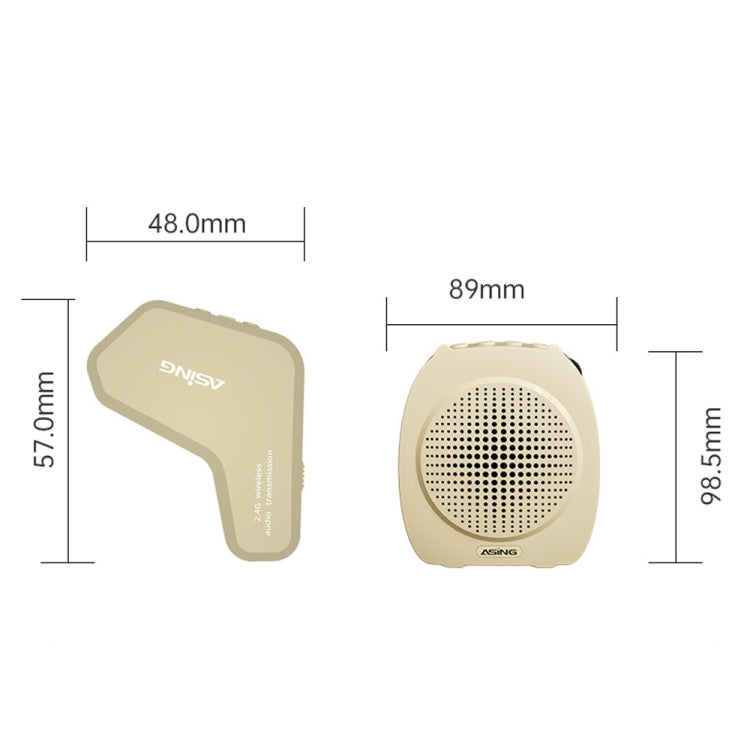 ASiNG S16  2.4G Wireless Voice Amplifier with Headset Microphone for Teachers Tour Guides Without Strap Chain