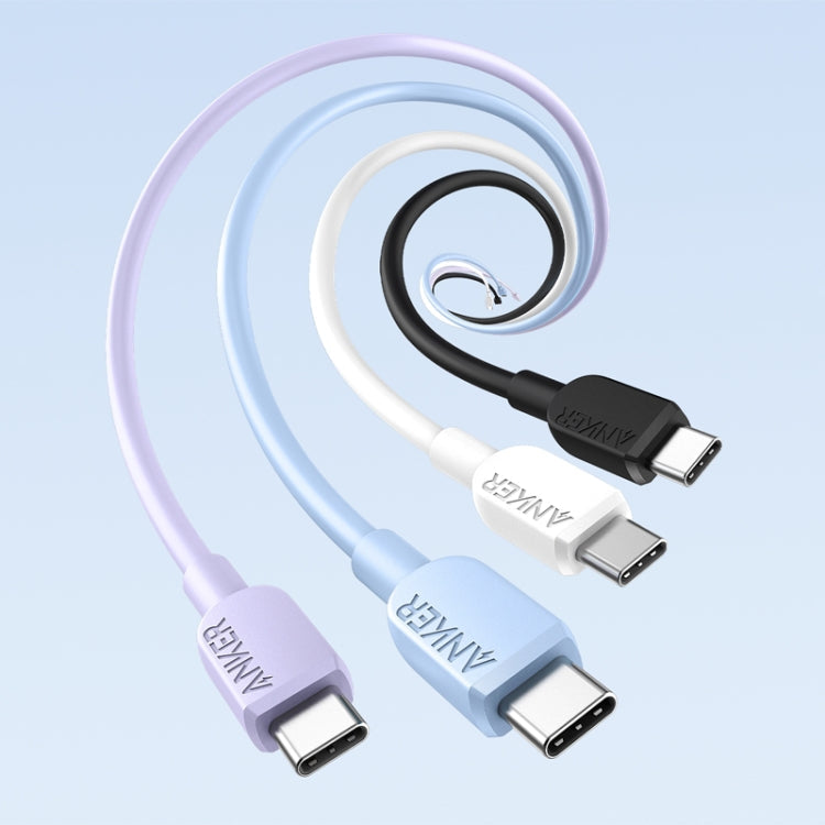 ANKER A81E2 1.8m 60W Dual Type-C Data Cell Phone Dual Head Fast Charging Cable(White)