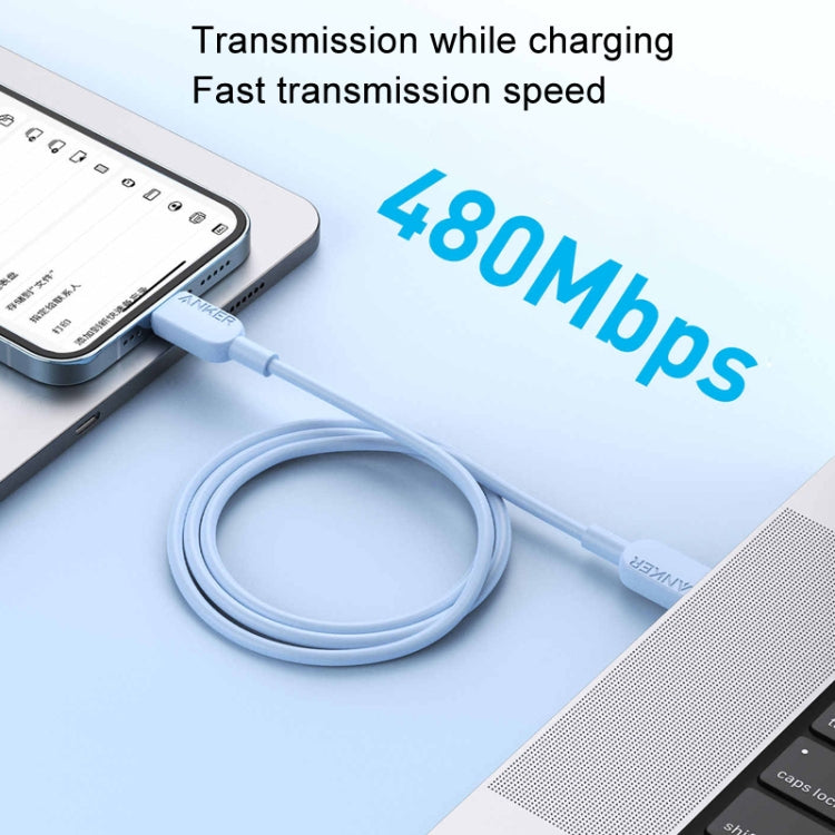 ANKER A81E2 1.8m 60W Dual Type-C Data Cell Phone Dual Head Fast Charging Cable(Black)
