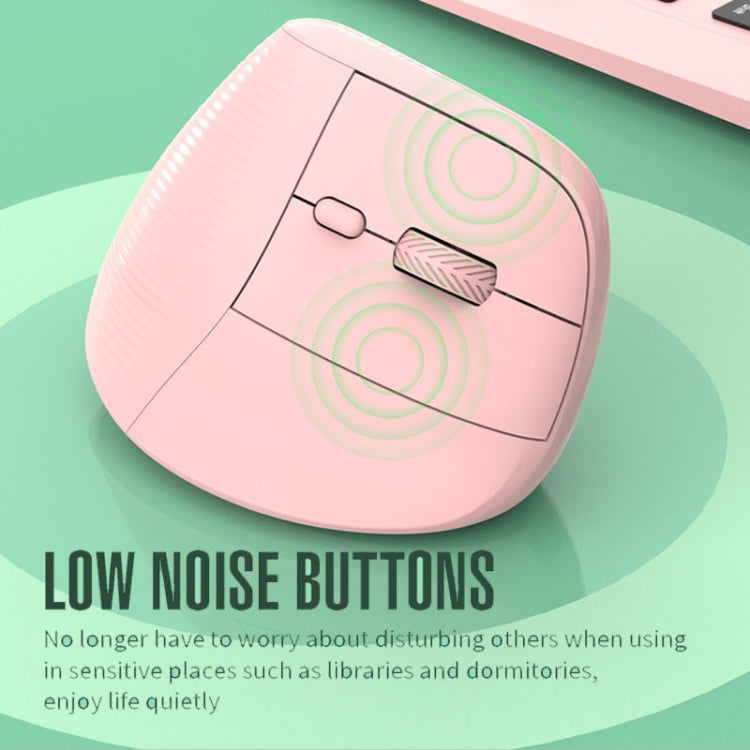 XUNSVFOX H5 Upright Vertical Dual Mode Mouse Rechargeable Wireless Business Office Mouse(Pink)