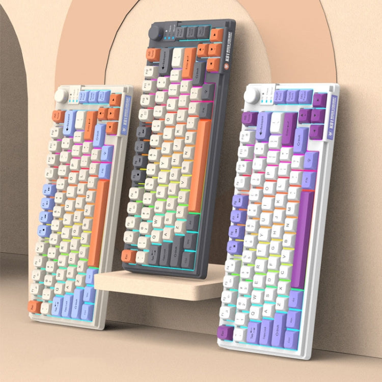 XUNSVFOX K81 Laptop Gaming Office Wired Illuminated Keyboard(Violet)