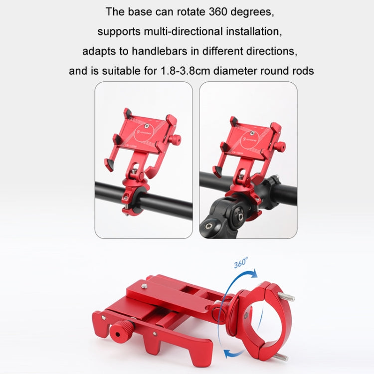 JOHORSE Bicycle Shockproof Mobile Phone Holder Motorcycle Riding Equipment, Color: Stem Silver