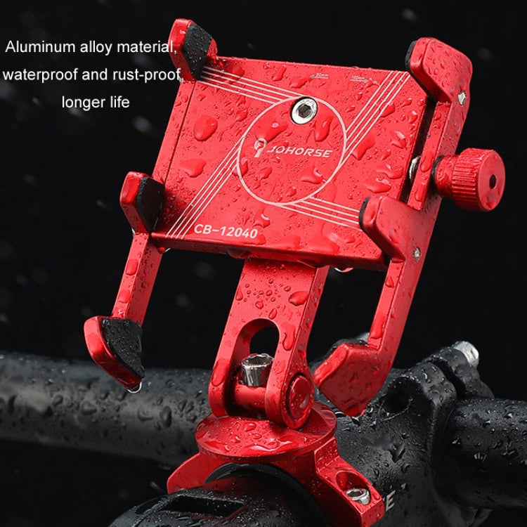 JOHORSE Bicycle Shockproof Mobile Phone Holder Motorcycle Riding Equipment, Color: Stem Black