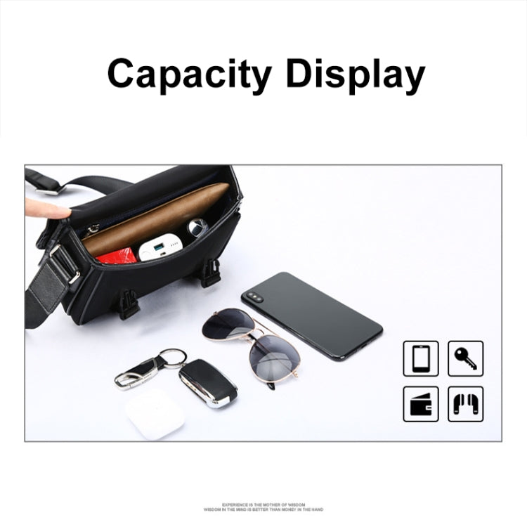 Bopai 11-69231 Multifunctional Leisure Commuting Waterproof Crossbody Shoulder Bag(Black)