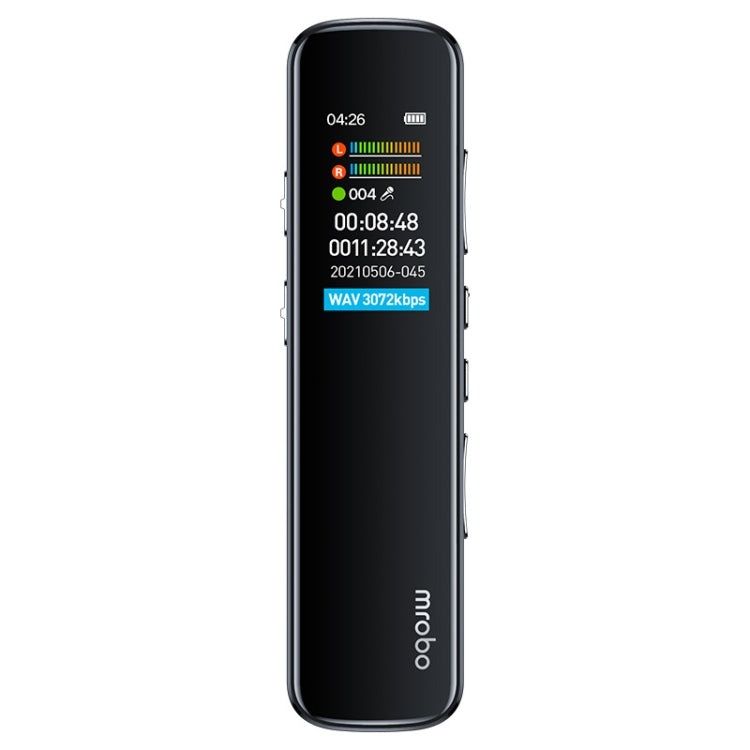 Mrobo RV-19 0.96-inch HD Screen 3D Noise Reduction Recording Pen Music Player, Capacity: 64GB(Black)