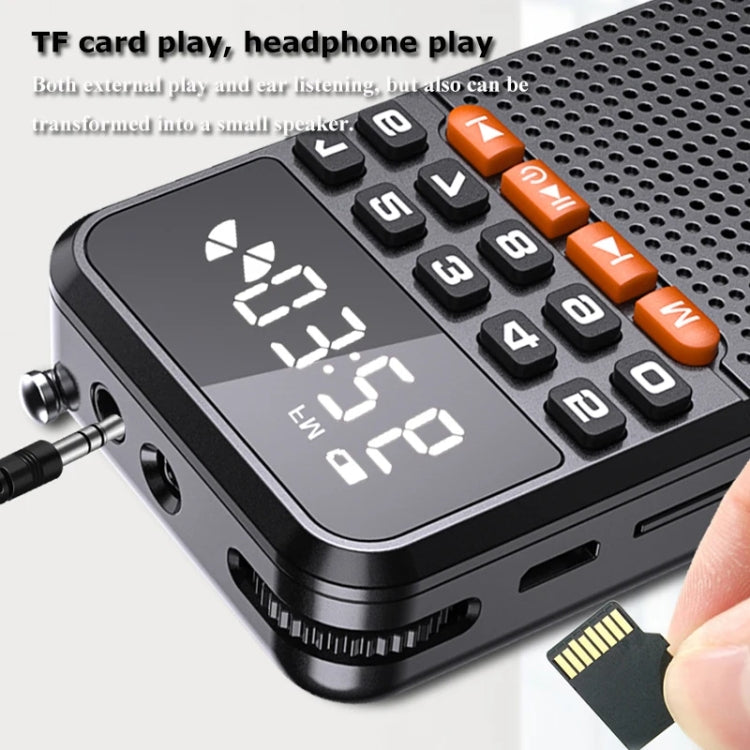 Rolton T1 Portable Radio Receiver Old People Singing Opera Player Mini Stereo Walkman(White)