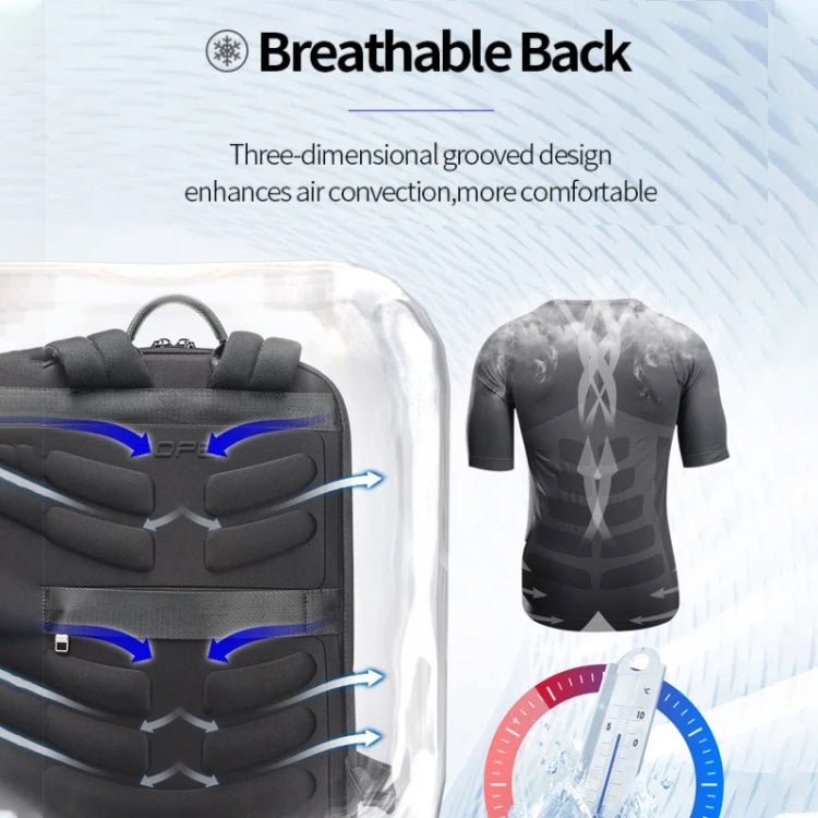 Bopai First-Layer Cowhide Business Commuter Waterproof And Lightweight Laptop Backpack, Color: Flagship