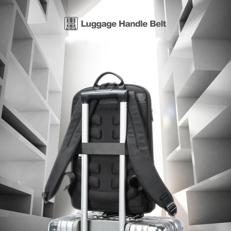 Bopai First-Layer Cowhide Business Commuter Waterproof And Lightweight Laptop Backpack, Color: Flagship