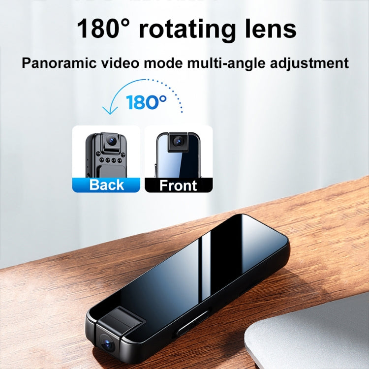 Mrobo D6 1080P Rotating Camera Night Vision Video Recorder With Back Clip, Size: 64GB(Black)