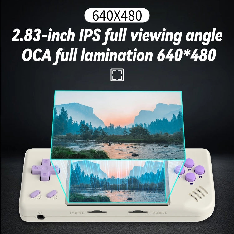 ANBERNIC RG28XX Retro Handheld Game Console 2.83-Inch IPS Screen Linux OS 64GB(Beige)