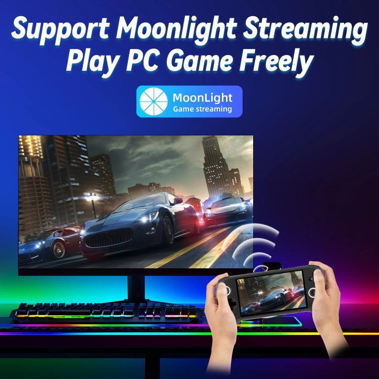 ANBERNIC RG556 Handheld Game Console Android 13 System 5.48-Inch AMOLED Screen WIFI Bluetooth Game Player 128GB+128GB(Black)