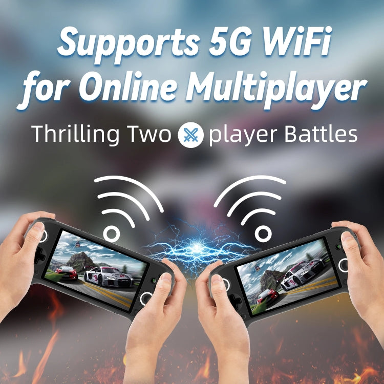 ANBERNIC RG556 Handheld Game Console Android 13 System 5.48-Inch AMOLED Screen WIFI Bluetooth Game Player 128GB+256GB(Transparent Blue)