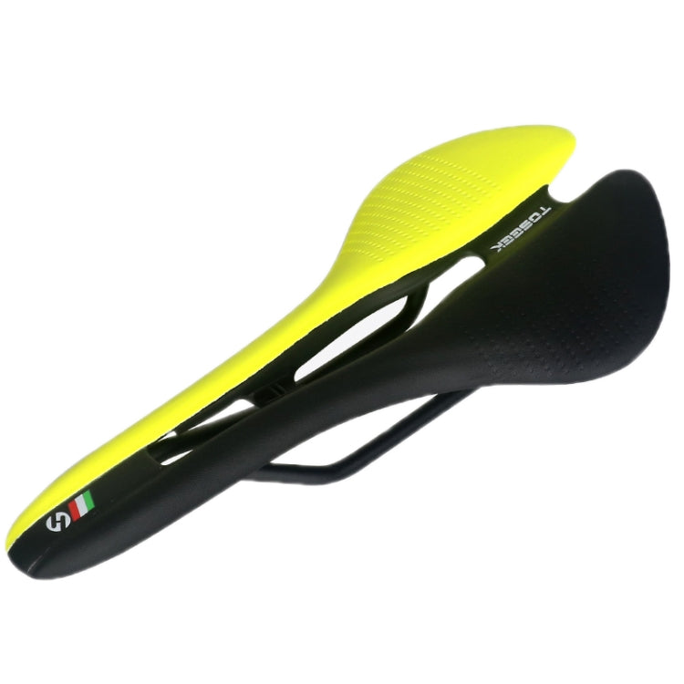 TOSEEK Mountain Bike Saddle Road Bicycle Seat Accessories, Color: Black Yellow