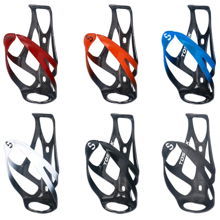 TOSEEK Outdoor Cycling Carbon Fiber Open Water Bottle Cage, Color: Blue Glossy