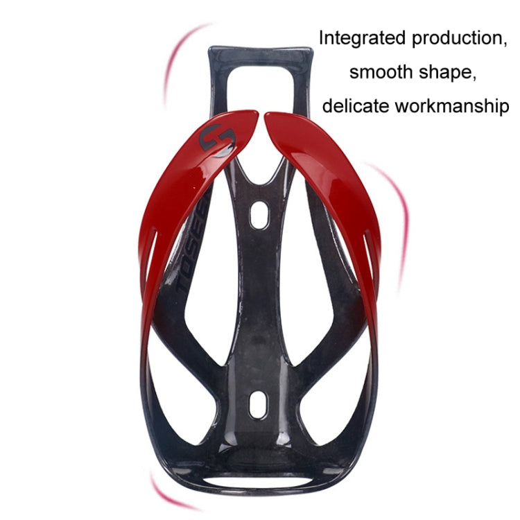 TOSEEK Outdoor Cycling Carbon Fiber Open Water Bottle Cage, Color: Blue Glossy