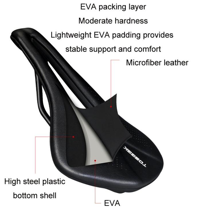 TOSEEK Bicycle Wide Seat Cushion Shock Absorption Comfortable Saddle, Color: Orange