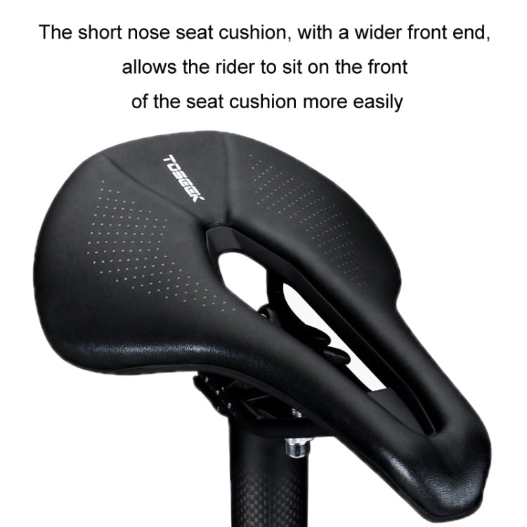 TOSEEK Bicycle Wide Seat Cushion Shock Absorption Comfortable Saddle, Color: Red