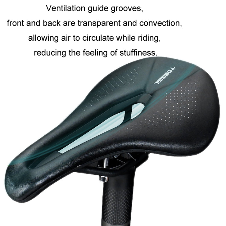 TOSEEK Bicycle Wide Seat Cushion Shock Absorption Comfortable Saddle, Color: Orange