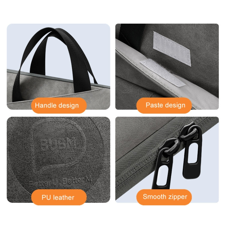 BUBM Portable Computer Bag Notebook Business Travel Bag, Size: 15 inch(Light Gray)