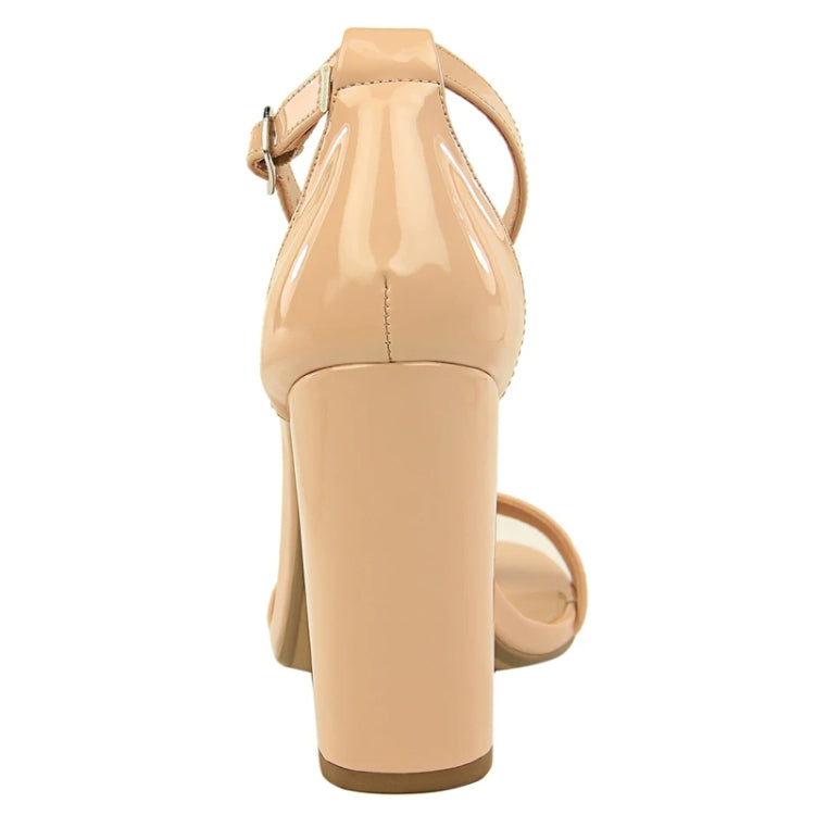 BIGTREE Women Shoes Summer High Heels Simple Chunky Sexy Nightclub Ankle Strap Sandals, Size: 42(White)