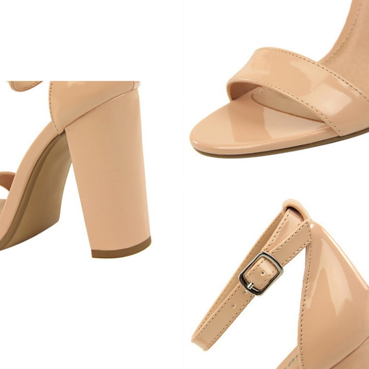BIGTREE Women Shoes Summer High Heels Simple Chunky Sexy Nightclub Ankle Strap Sandals, Size: 40(Black)