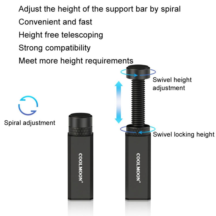 COOLMOON Graphics Card Stand Desktop Computer Graphics Card Vertical Top Support Bracket Screw Telescopic Support Rods, Adjustable Height: 7.5-12cm (Silver)