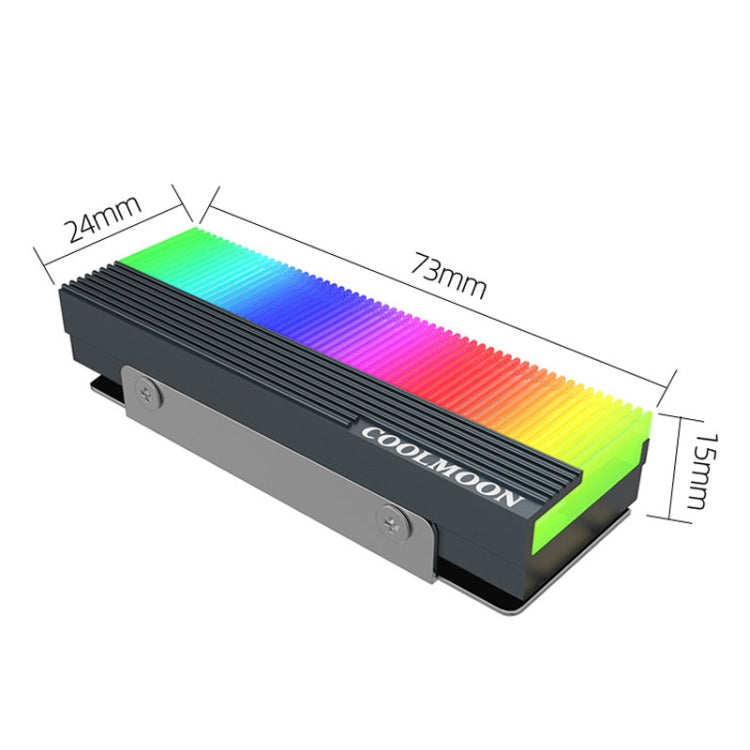 COOLMOON CM-M2A M.2 2280 Solid State Drive Cooler 5V ARGB Hard Drive Heatsink(Gray)
