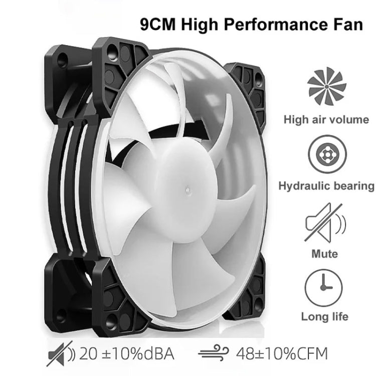 COOLMOON Frost Double Copper Tube CPU Fan Desktop PC Illuminated Silent AMD Air-Cooled Cooler, Style: P22 Streamline Edition Double Fan