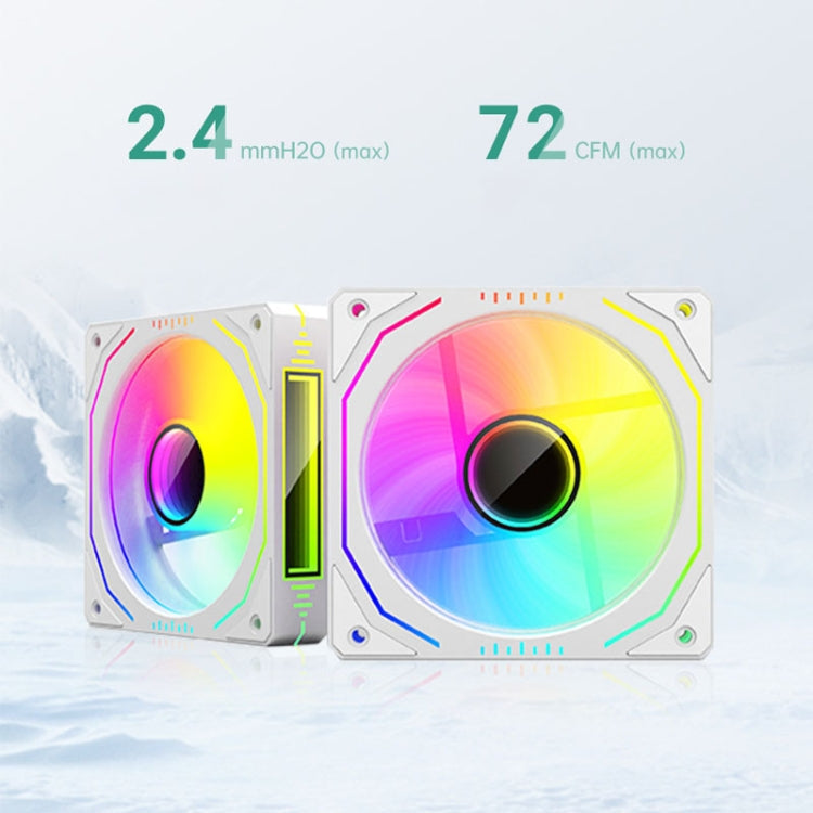 COOLMOON Glacier 240 Water Cooling Radiator Desktop ARGB Multi-Platform Integrated Lens CPU Water Cooling Fan, Color: White