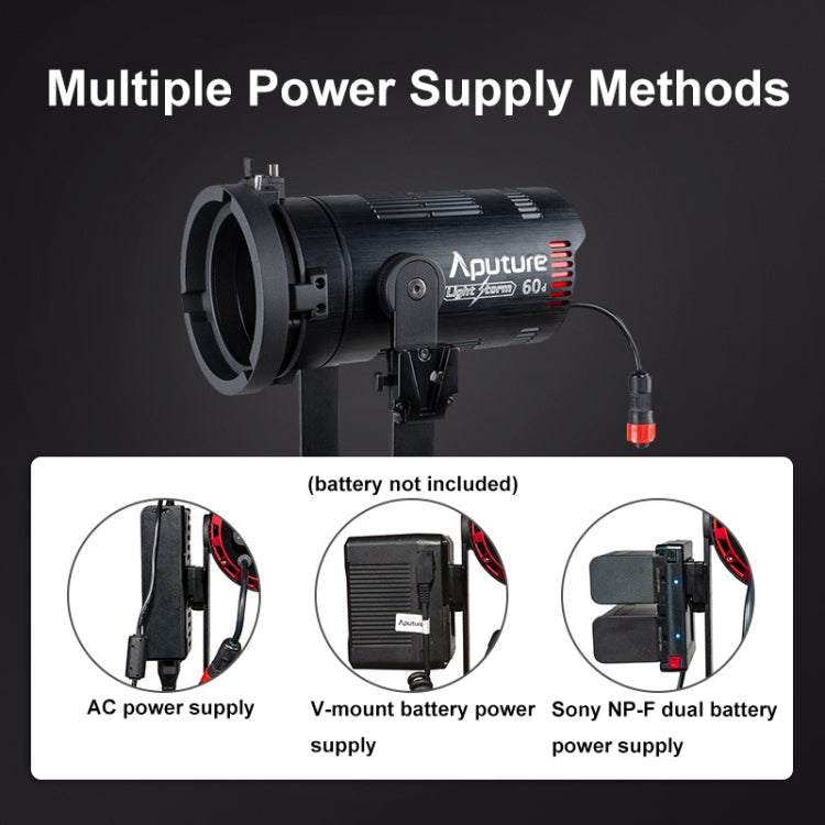Aputure Adjustable Focus LED Photography Light Indoor Interview Video Live Fill Light, Spec: LS 60d